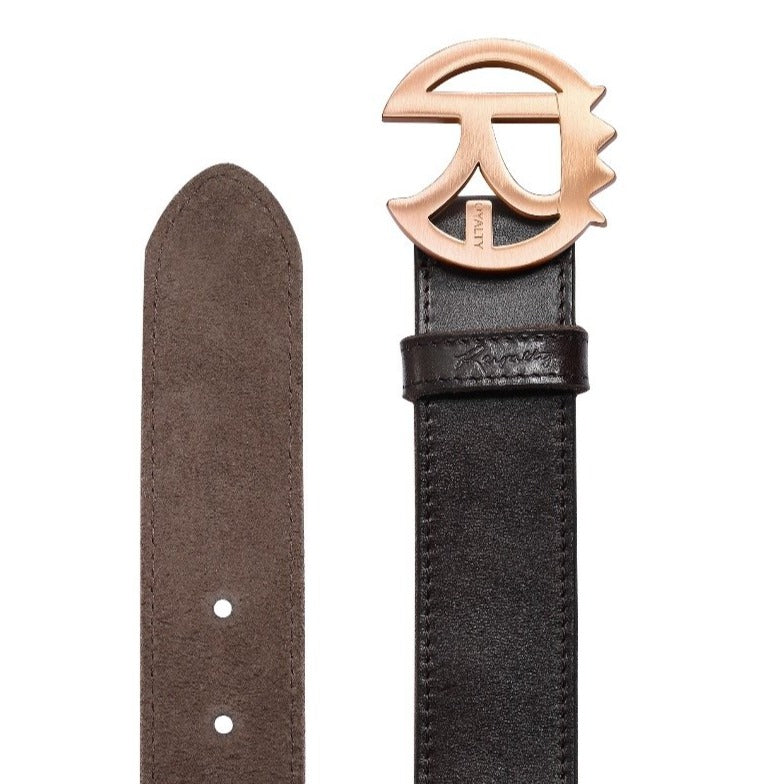 Chocolate Brown w/Rose Gold “Crown” Royalty Buckle