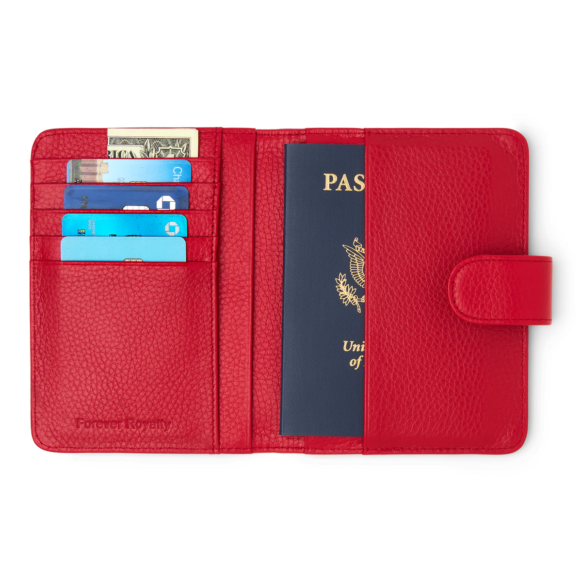 Red Leather Passport Holder
